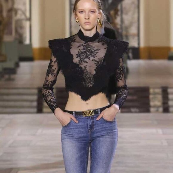 Zimmermann Sensory Floral Embroidered Lace Top Black Size AU 0 US 4 - Picture 1 of 12